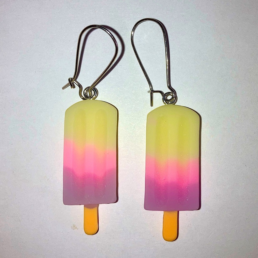 Yellow and Pink Popsicle Earrings